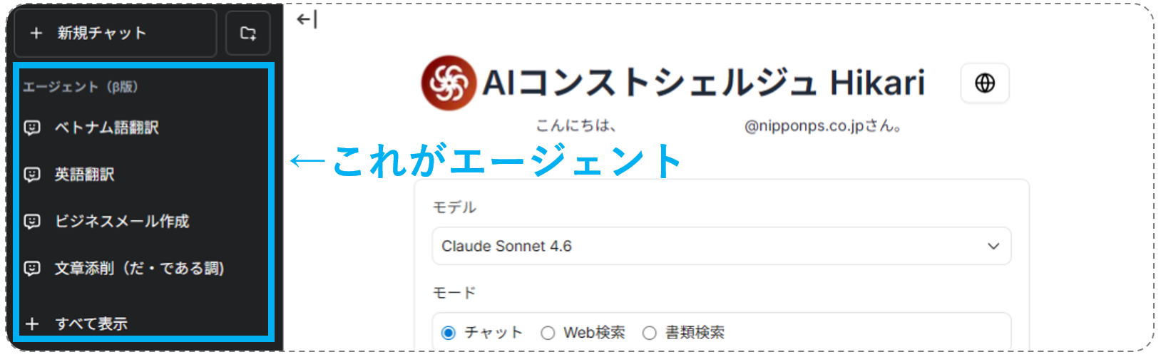 エージェントの場所