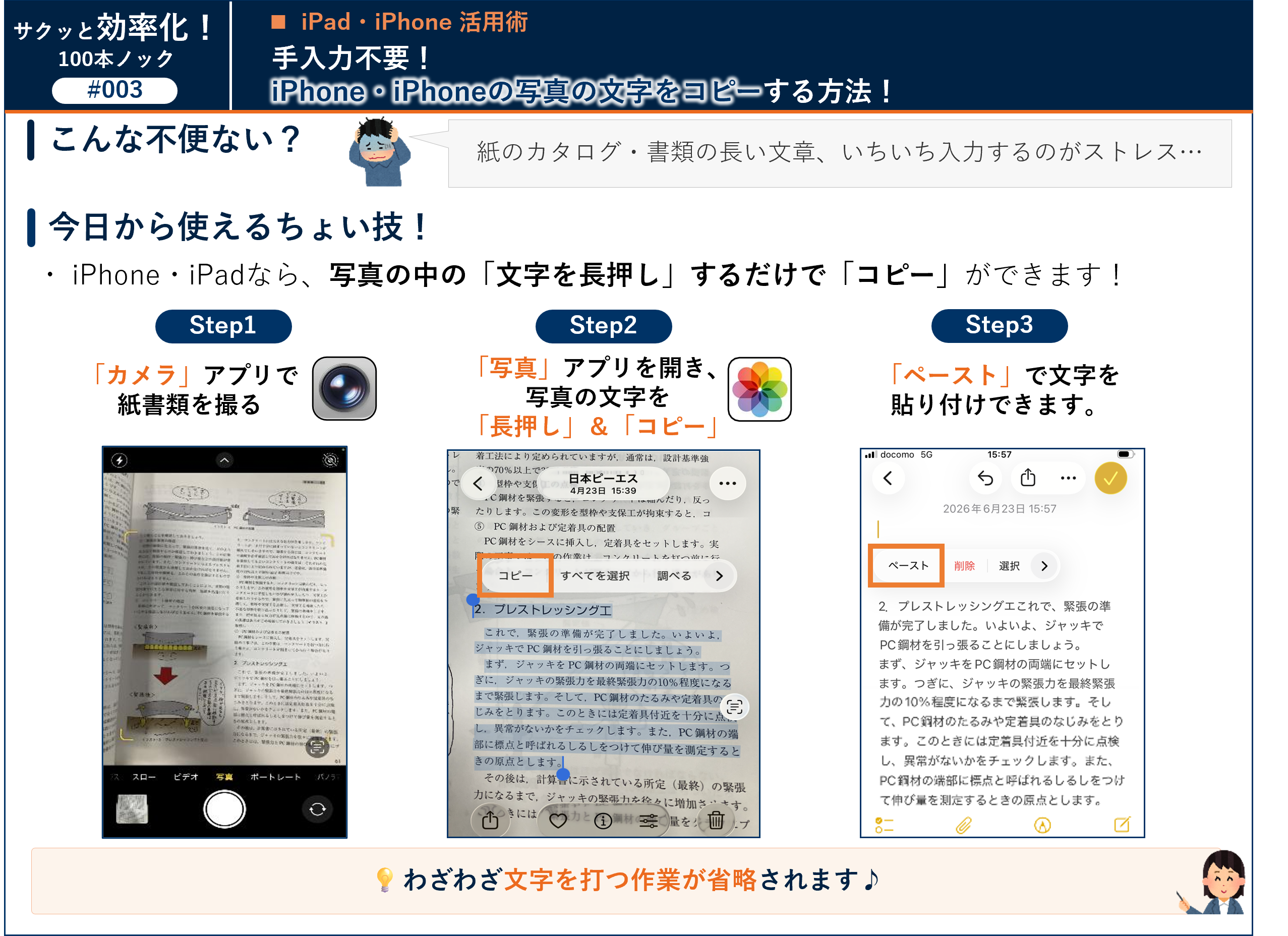 #003 iPhone・iPadの写真の中の文字をコピーする方法